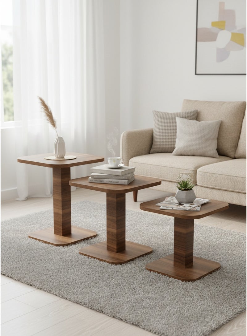 Living Set of 3 Service Tables with Modern and Simple Design - Image 1